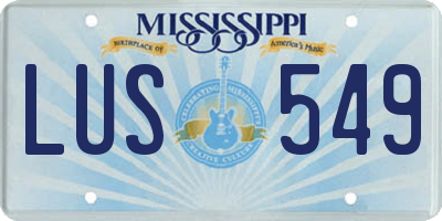 MS license plate LUS549