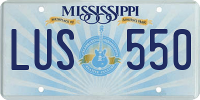MS license plate LUS550