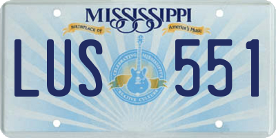 MS license plate LUS551