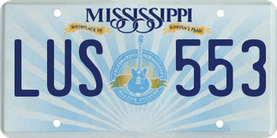 MS license plate LUS553