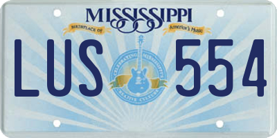 MS license plate LUS554