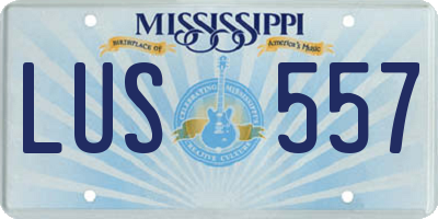 MS license plate LUS557
