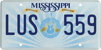 MS license plate LUS559