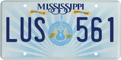 MS license plate LUS561