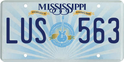 MS license plate LUS563