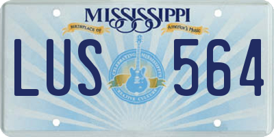 MS license plate LUS564