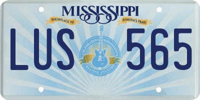 MS license plate LUS565