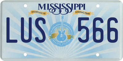 MS license plate LUS566