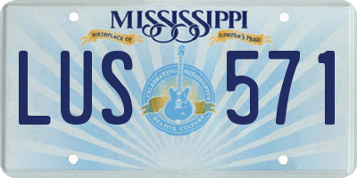 MS license plate LUS571
