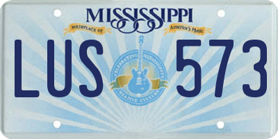MS license plate LUS573