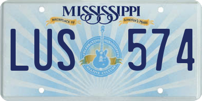 MS license plate LUS574
