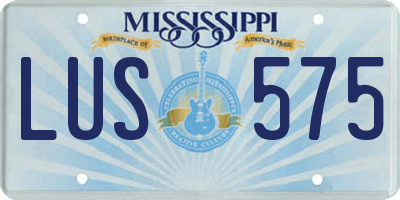 MS license plate LUS575