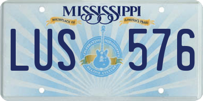MS license plate LUS576
