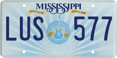 MS license plate LUS577