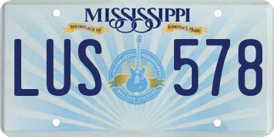 MS license plate LUS578