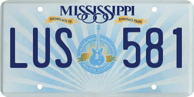 MS license plate LUS581