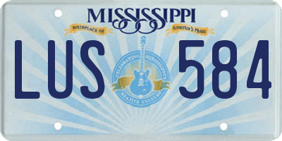 MS license plate LUS584