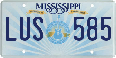 MS license plate LUS585