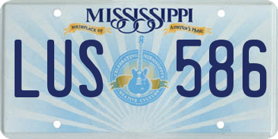 MS license plate LUS586