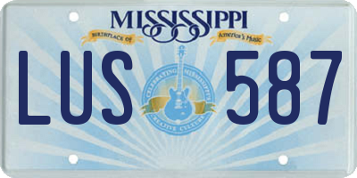 MS license plate LUS587