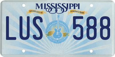 MS license plate LUS588