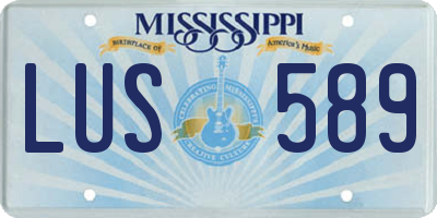 MS license plate LUS589
