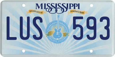 MS license plate LUS593