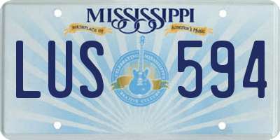 MS license plate LUS594