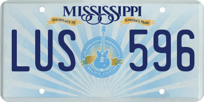 MS license plate LUS596