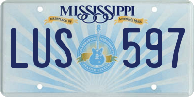 MS license plate LUS597