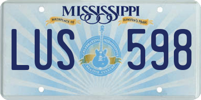 MS license plate LUS598