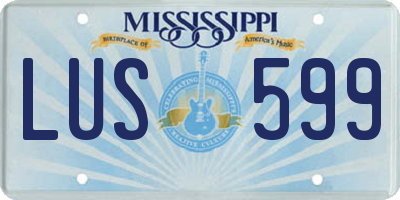 MS license plate LUS599