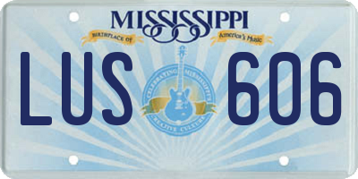 MS license plate LUS606