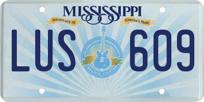 MS license plate LUS609