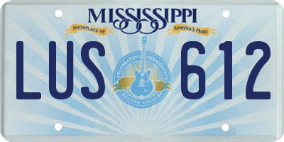 MS license plate LUS612