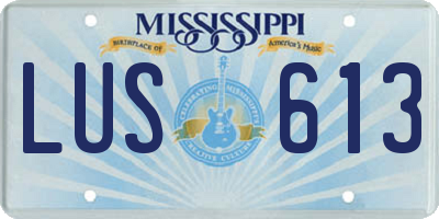 MS license plate LUS613