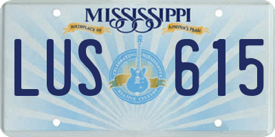 MS license plate LUS615