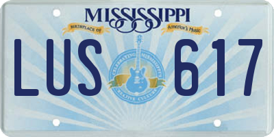 MS license plate LUS617