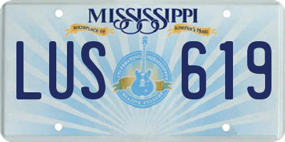 MS license plate LUS619
