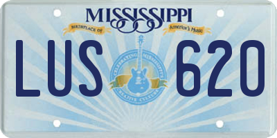 MS license plate LUS620