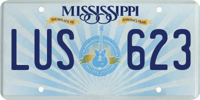 MS license plate LUS623