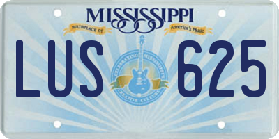 MS license plate LUS625