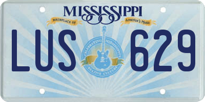 MS license plate LUS629