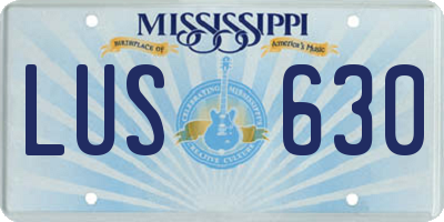 MS license plate LUS630