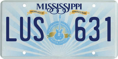 MS license plate LUS631