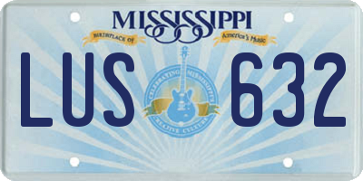 MS license plate LUS632