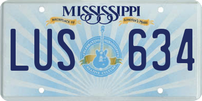 MS license plate LUS634