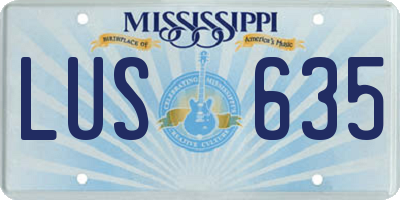 MS license plate LUS635