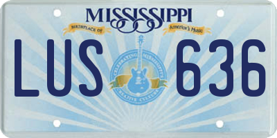 MS license plate LUS636