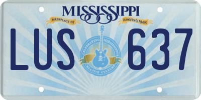 MS license plate LUS637